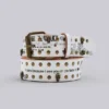 Biały pasek z ćwiekami „Divinity”
