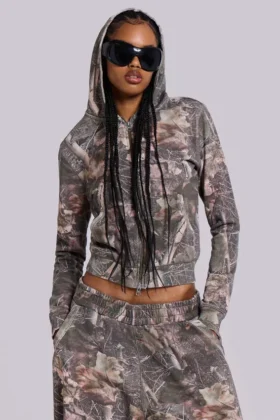 Bluza z kapturem „Mini Monster Hoodie” w kamuflażu Woodland