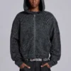 Bluza z kapturem Monster Hoodie w kolorze grafitowym z nadrukiem lamparta