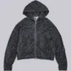 Bluza z kapturem Monster Hoodie w kolorze grafitowym z nadrukiem lamparta