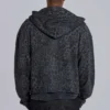 Bluza z kapturem Monster Hoodie w kolorze grafitowym z nadrukiem lamparta