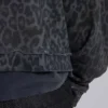 Bluza z kapturem Monster Hoodie w kolorze grafitowym z nadrukiem lamparta