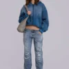 Rider Low Rise Straight Leg Jeans w jasnym odcieniu