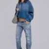 Bluza z kapturem „Monster” z teksturowanej bawełny waflowej w stylu „Sunfade”