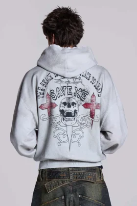 Bluza z kapturem „Save Me” w stylu oversize