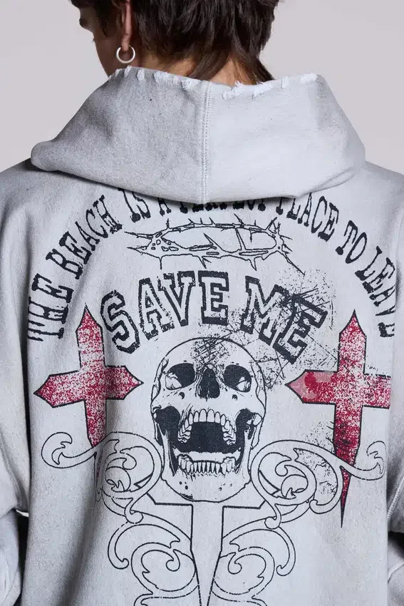 Bluza z kapturem „Save Me” w stylu oversize