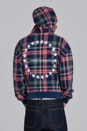 Bluza z kapturem w kratę „Adrenaline” zapinana na zamek
