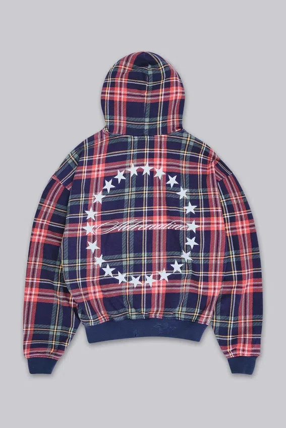 Bluza z kapturem w kratę „Adrenaline” zapinana na zamek