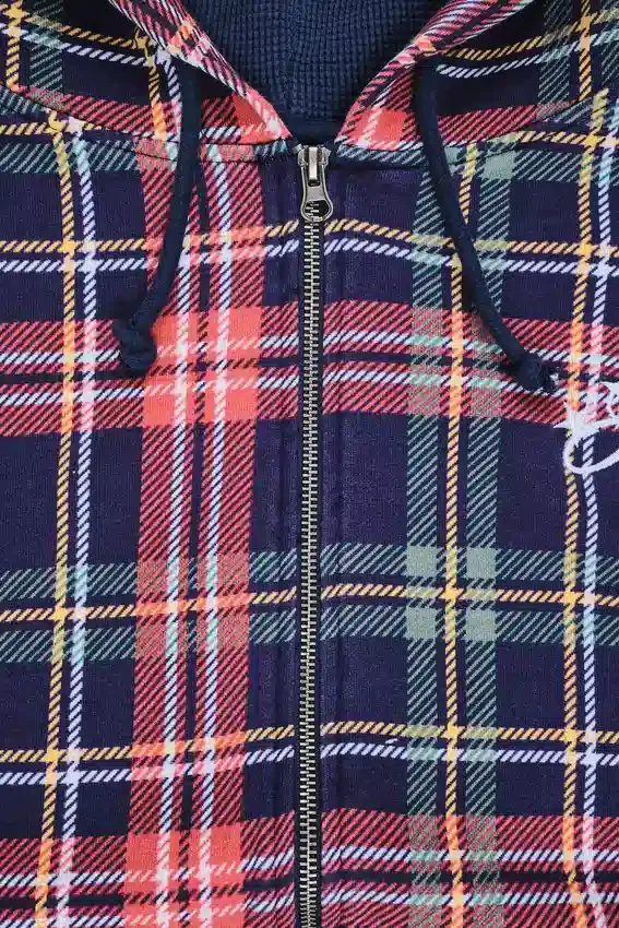 Bluza z kapturem w kratę „Adrenaline” zapinana na zamek