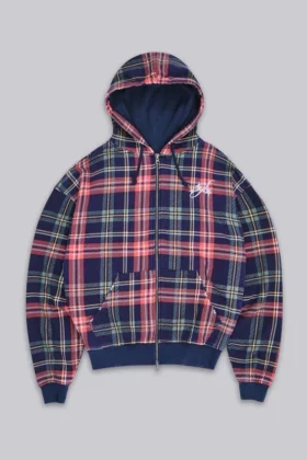Bluza z kapturem w kratę „Adrenaline” zapinana na zamek