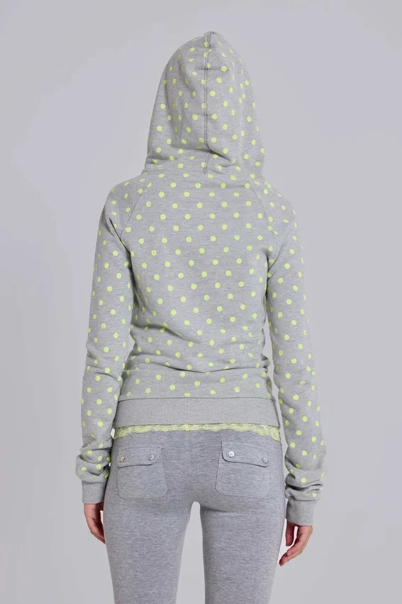 Bluza z kapturem w neonowe kropki