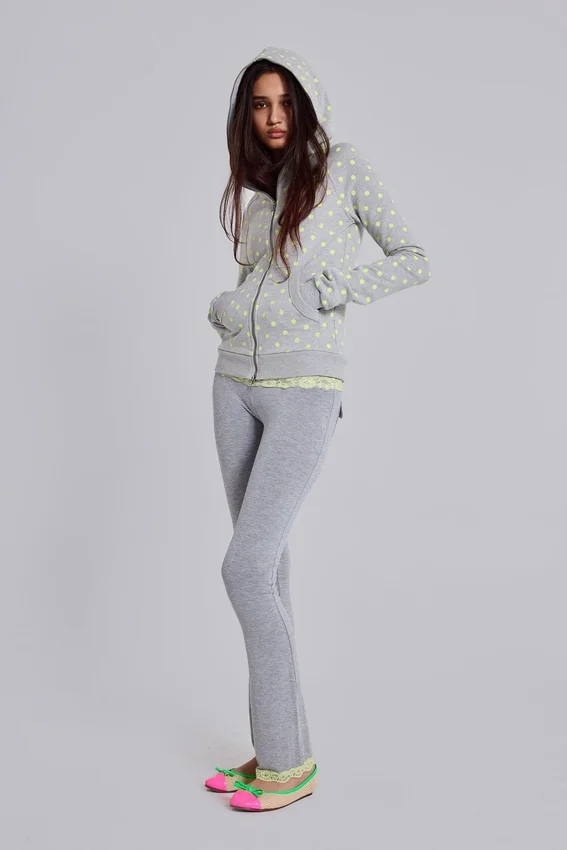 Bluza z kapturem w neonowe kropki