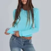 Bluzka z długim rękawem „Turquoise Mist”