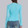 Bluzka z długim rękawem „Turquoise Mist”