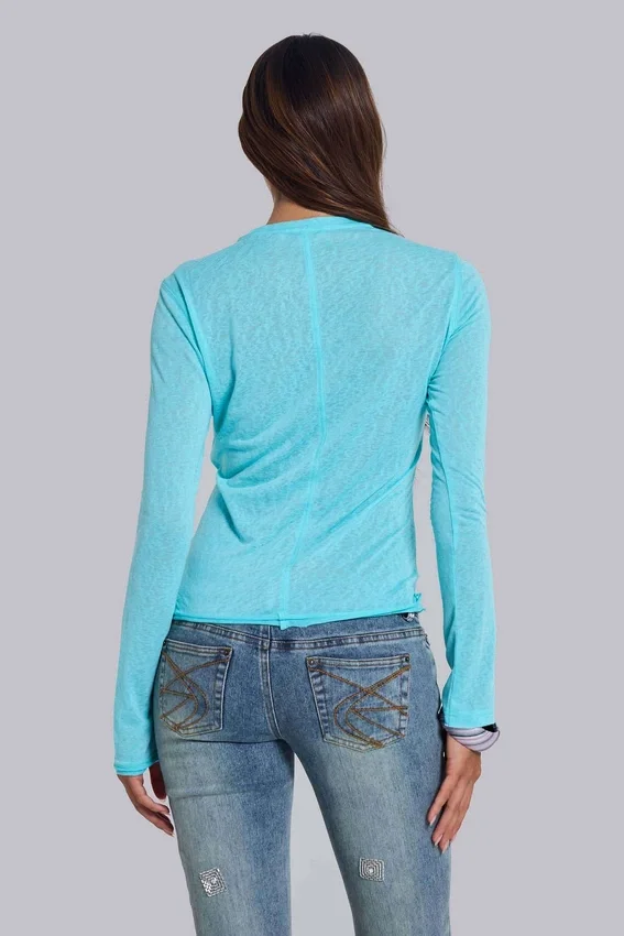 Bluzka z długim rękawem „Turquoise Mist”