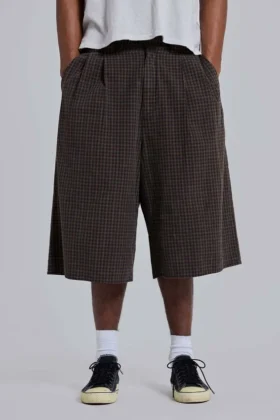 Brązowe Goliath Shorts w kratę w rozmiarze XL