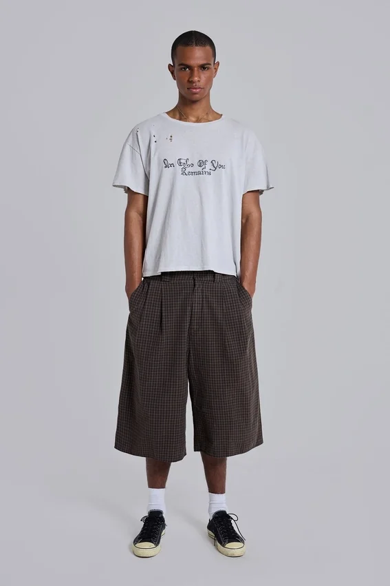 Brązowe Goliath Shorts w kratę w rozmiarze XL