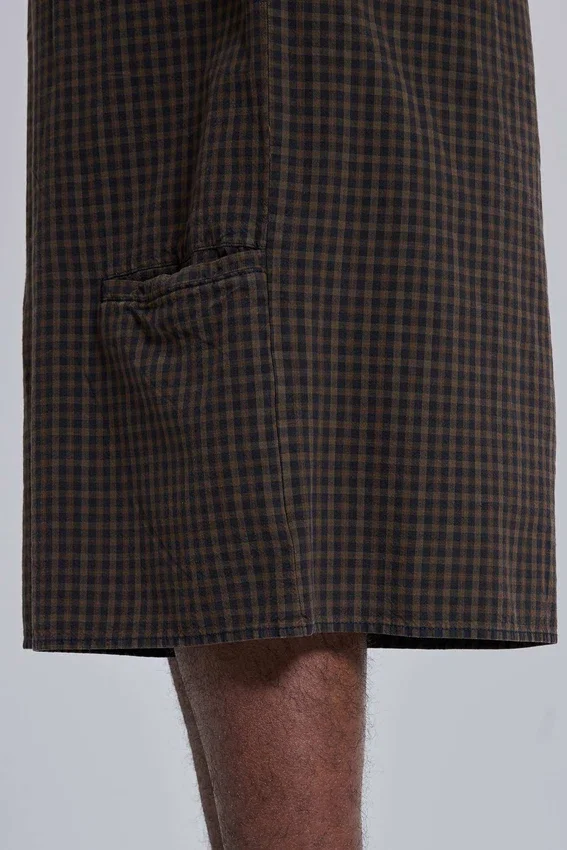 Brązowe Goliath Shorts w kratę w rozmiarze XL