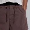 Brązowe, luźne szorty Parachute Cargo z materiału spadochronowego