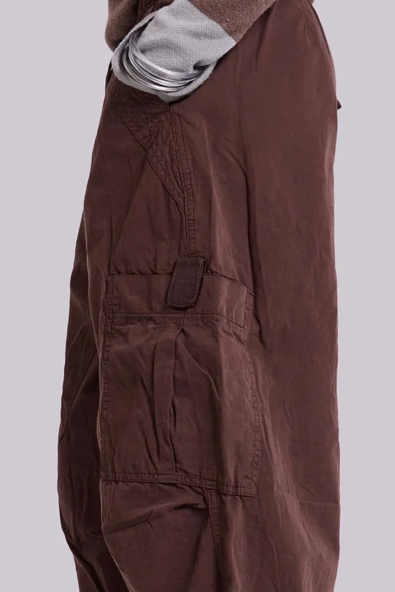 Brązowe spodnie Parachute Cargo z materiału spadochronowego