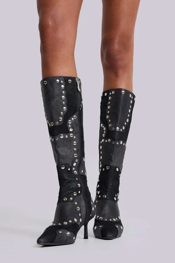 Buty do kolan „Shadow” z ćwiekami