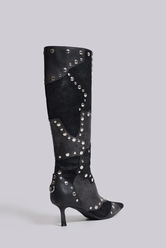 Buty do kolan „Shadow” z ćwiekami
