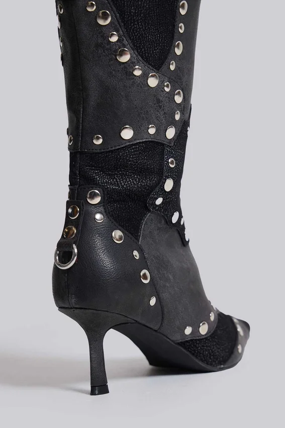 Buty do kolan „Shadow” z ćwiekami