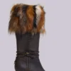 Buty na obcasie z sztucznym futrem Fauna