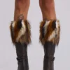 Buty na obcasie z sztucznym futrem Fauna