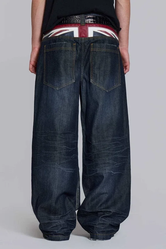 Colossus Jeans w kolorze indygo z motywem Union Jack