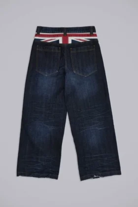 Colossus Jeans w kolorze indygo z motywem Union Jack