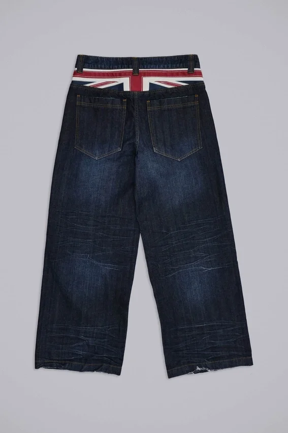 Colossus Jeans w kolorze indygo z motywem Union Jack