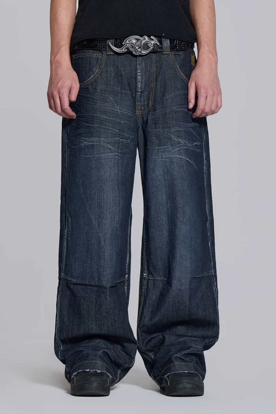 Colossus Jeans w kolorze indygo z motywem Union Jack
