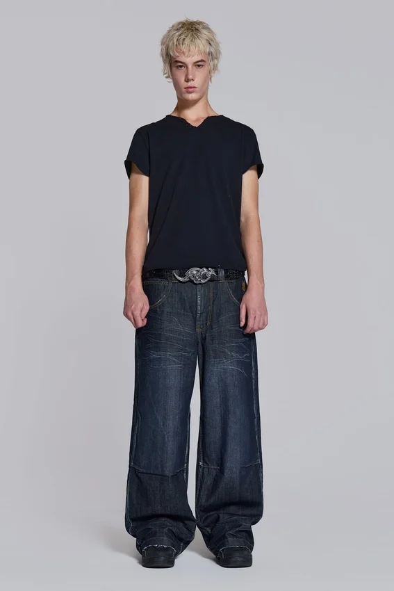 Colossus Jeans w kolorze indygo z motywem Union Jack