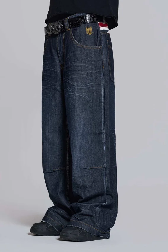 Colossus Jeans w kolorze indygo z motywem Union Jack