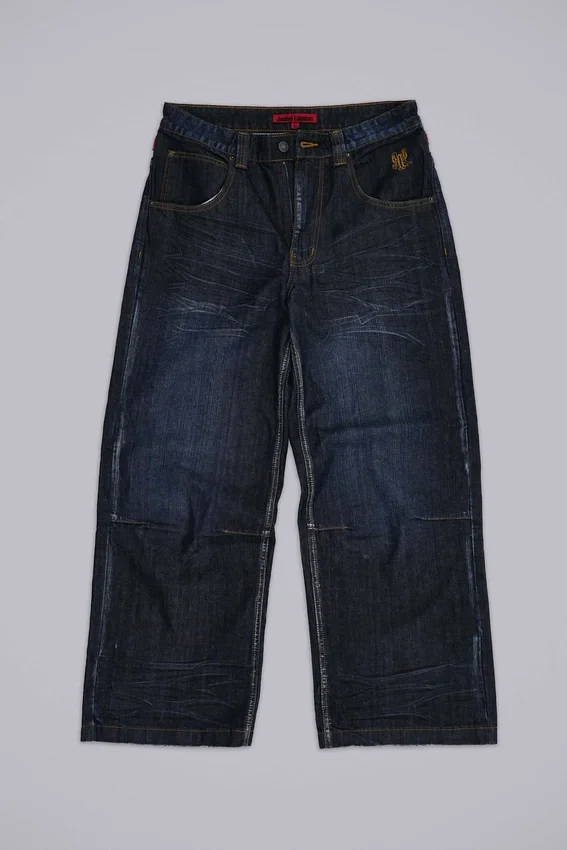 Colossus Jeans w kolorze indygo z motywem Union Jack