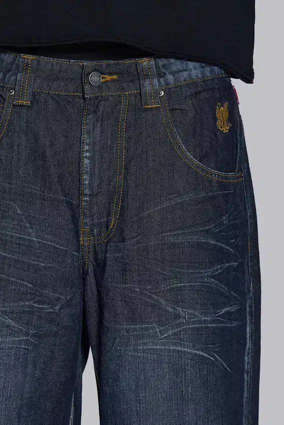 Colossus Jeans w kolorze indygo z motywem Union Jack