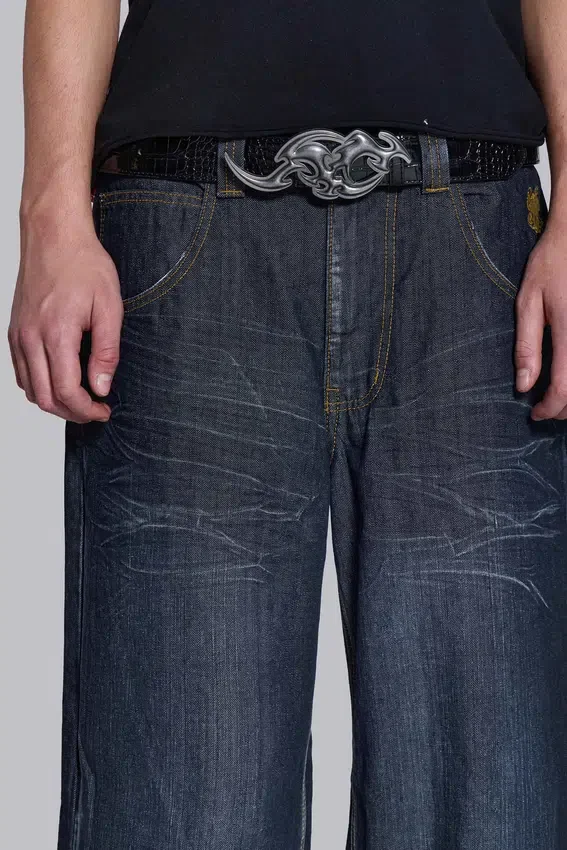 Colossus Jeans w kolorze indygo z motywem Union Jack