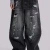 Colossus Jeans XL z efektem postarzenia i łańcuchowymi detalami