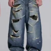 Colossus Jeans XL z podartymi nogawkami i ukrytym wzorem kamuflażu
