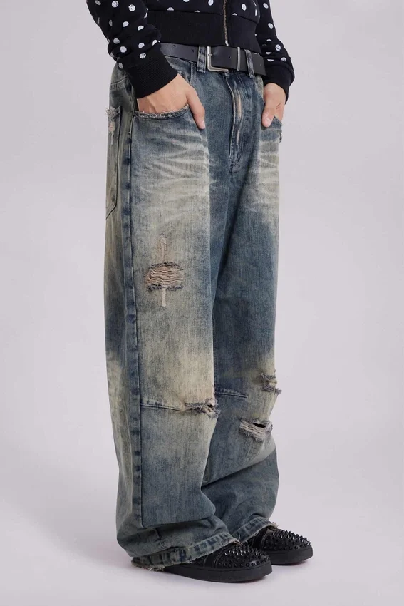 Colossus Jeans z niskim stanem w stylu „Dirty”