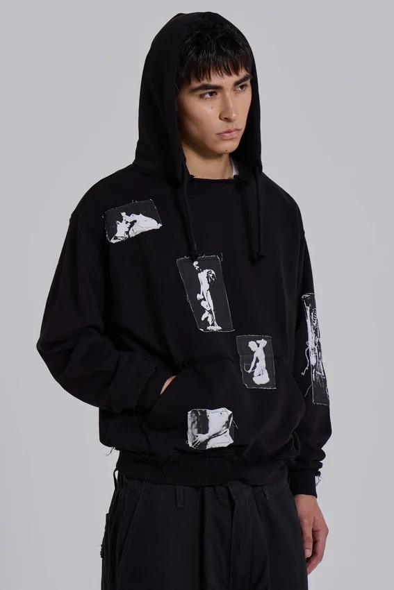 Czarna bluza z kapturem Devoted Patch