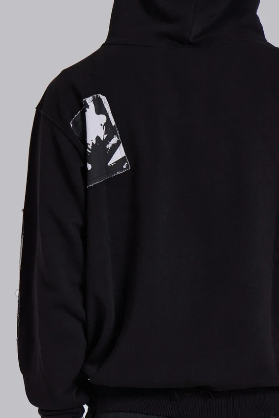 Czarna bluza z kapturem Devoted Patch