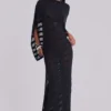 Czarna dzianinowa sukienka maxi Noir