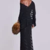 Czarna dzianinowa sukienka maxi Noir