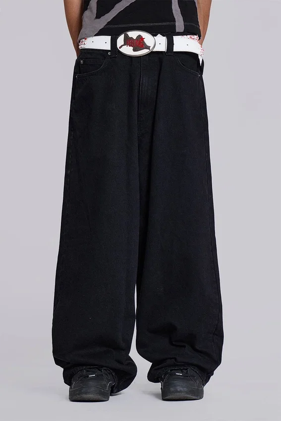 Czarne Colossus Jeans w rozmiarze XL
