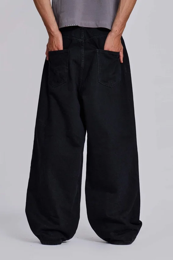Czarne Colossus Jeans w rozmiarze XL