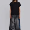 Czarne Colossus Jeans XL z przetarciami i nadrukiem Spike Airbrush