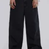 Czarne Colossus Jeans z niskim stanem