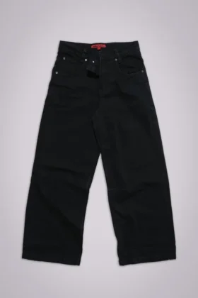Czarne Colossus Jeans z niskim stanem